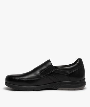 Mocassins homme confort dessus cuir uni vue3 - GEMO (CONFORT) - GEMO