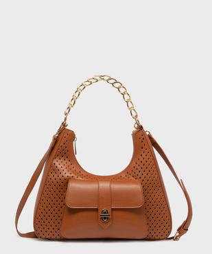 Sac à main ajouré à anse en chaîne dorée femme vue1 - GEMO (ACCESS) - GEMO