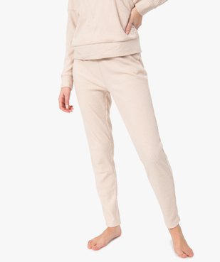Pantalon de pyjama femme en maille côtelée vue2 - GEMO(HOMWR FEM) - GEMO