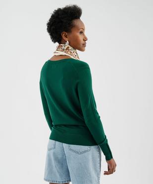 Pull col V en maille viscose fine et souple femme vue3 - GEMO 4G FEMME - GEMO