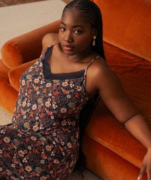 Nuisette à bretelles et col V en dentelle femme grande taille vue1 - GEMO 4G FEMME - GEMO