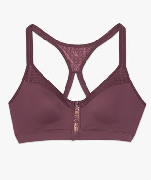 Brassière de sport avec ouverture zippée sur l’avant vue4 - GEMO(HOMWR FEM) - GEMO