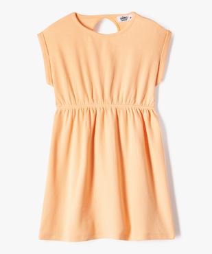 Robe à manches courtes en coton côtelé fille vue1 - GEMO 4G FILLE - GEMO