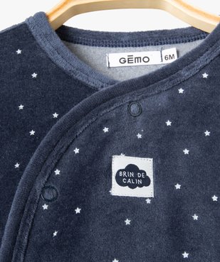 Pyjama bébé 2 pièces en velours à motifs étoiles vue2 - GEMO(BB COUCHE) - GEMO
