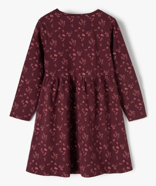 Robe fille à manches longues en maille à motifs fleuris vue3 - GEMO C4G FILLE - GEMO