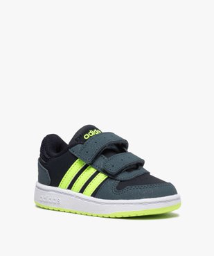 Baskets bébé garçon avec bandes fluo – Adidas Hoop 2.0 vue2 - ADIDAS - GEMO