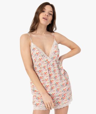 Haut de pyjama femme à fines bretelles vue2 - GEMO(HOMWR FEM) - GEMO
