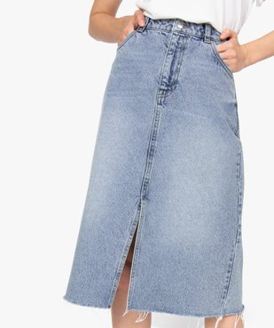 Jupe femme en jean longueur mollets – LuluCastagnette vue2 - LULUCASTAGNETTE - GEMO