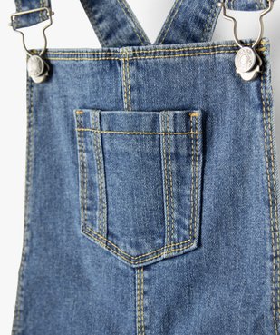 Robe fille en jean forme salopette vue2 - GEMO 4G FILLE - GEMO