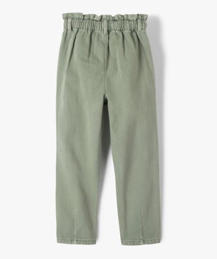 Pantalon fille coupe carotte à taille haute et coloris unique vue3 - GEMO (ENFANT) - GEMO