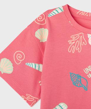 Tee-shirt à manches courtes à motifs estivaux fille vue2 - GEMO (ENFANT) - GEMO