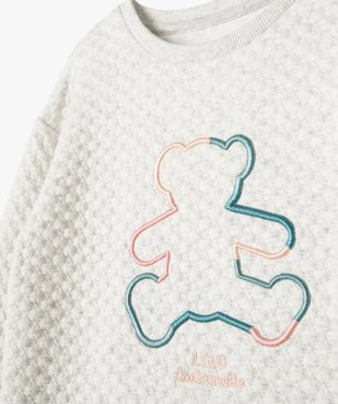 Robe sweat fille en maille texturée - LuluCastagnette vue3 - LULUCASTAGNETTE - GEMO