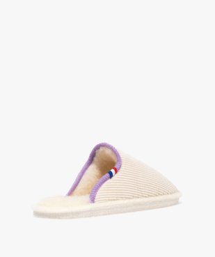 Chaussons mules en velours doublés laine femme vue4 - GEMO(HOMWR FEM) - GEMO