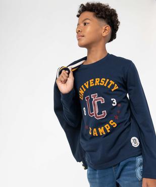 Tee-shirt manches longues campus garçon vue1 - CAMPS UNITED - GEMO