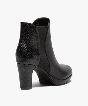 Boots femme à talon unies détails imitation serpent vue4 - GEMO(URBAIN) - GEMO