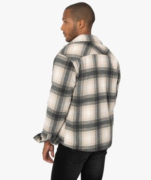 Veste homme à carreaux avec doublure sherpa vue3 - GEMO (HOMME) - GEMO