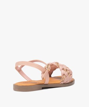 Sandales femme plates à bride tressée et à strass vue4 - GEMO (CASUAL) - GEMO