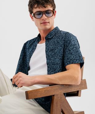 Chemise manches courtes en coton imprimé homme vue4 - GEMO 4G HOMME - GEMO