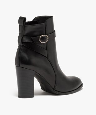 Boots femme en cuir uni à talon haut et brides fantaisie - Taneo vue5 - TANEO - GEMO