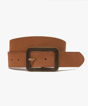 Ceinture femme toucher velours à grosse boucle rectangulaire vue1 - GEMO (ACCESS) - GEMO