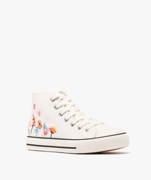 Baskets montantes en toile brodée avec bout recouvert femme vue3 - FOLLOW ME G4G - GEMO