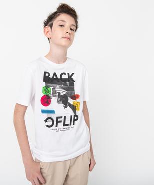 Tee-shirt imprimé en coton garçon vue1 - GEMO (JUNIOR) - GEMO