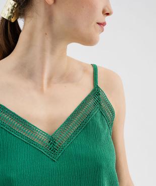 Débardeur à fines bretelles en maille texturée et dentelle femme vue2 - GEMO(FEMME PAP) - GEMO