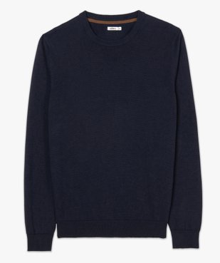 Pull homme à col rond 100% coton biologique vue4 - GEMO C4G HOMME - GEMO