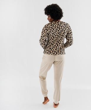 Pyjama en velours imprimé léopard à motif Snoopy femme - Peanuts vue3 - SNOOPY - GEMO