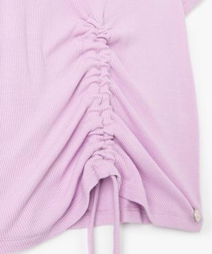 Tee-shirt fille à manches courtes en maille côtelée - LuluCastagnette vue2 - LULUCASTAGNETTE - GEMO