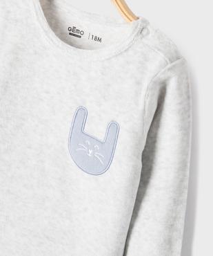 Pyjama 2 pièces en velours motifs lapins bébé garçon vue2 - GEMO 4G BEBE - GEMO