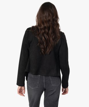 Blouson femme en suédine coupe asymétrique vue3 - GEMO(FEMME PAP) - GEMO