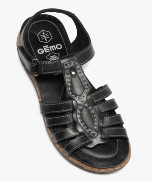 Sandales femme confort à brides multiples en cuir vue5 - GEMO (CONFORT) - GEMO