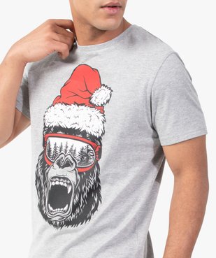 Tee-shirt homme avec motif monstre spécial Noël vue2 - GEMO (HOMME) - GEMO