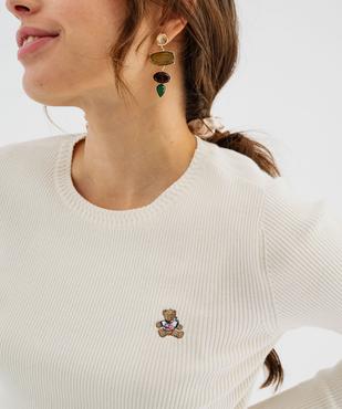 Pull fin en maille côtelée à col rond femme - LuluCastagnette vue5 - LULUCASTAGNETTE - GEMO