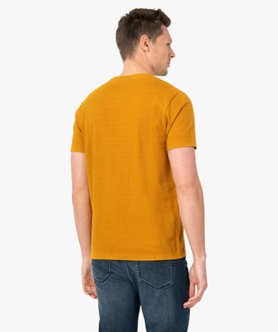 Tee-shirt homme à manches courtes uni à imprimé relief vue3 - GEMO (HOMME) - GEMO