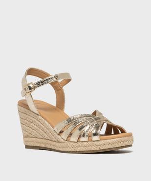 Sandales compensées en toile métallisée femme - Valentina Baldano vue2 - VALENTINA BALDA - GEMO
