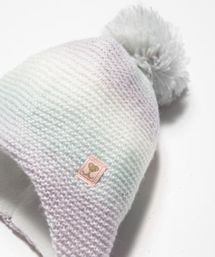Bonnet bébé fille en maille doublé polaire vue2 - GEMO(BEBE DEBT) - GEMO