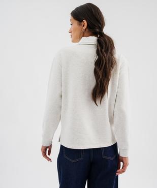 Sweat col polo en molleton doux avec col chemise amovible femme - LuluCastagnette vue2 - LULUCASTAGNETTE - GEMO