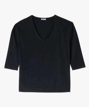 Tee-shirt femme à manches ¾ col V vue4 - GEMO(FEMME PAP) - GEMO