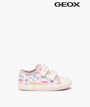 Baskets bébé fille en toile avec double scratch et à motifs - Geox vue1 - GEOX - GEMO