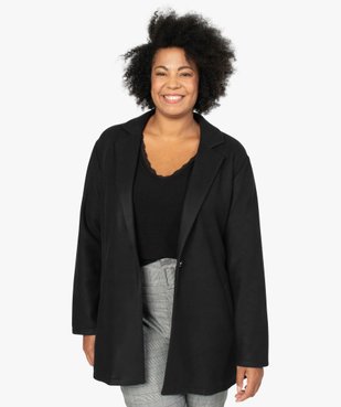 Manteau femme en maille polaire avec grand col vue1 - GEMO (G TAILLE) - GEMO