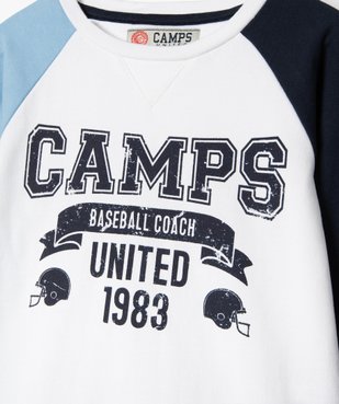 Sweat garçon tricolore avec inscription - Camps United vue2 - CAMPS UNITED - GEMO