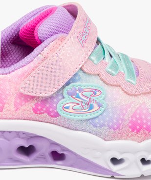 Baskets fille à semelle lumineuse détails coeurs - Skechers vue6 - SKECHERS - GEMO