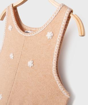 Combinaison en maille avec motifs fleuris brodés bébé fille vue3 - GEMO 4G BEBE - GEMO