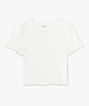 Tee-shirt femme en maille côtelée coupe courte vue4 - GEMO(FEMME PAP) - GEMO