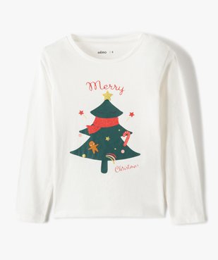 Tee-shirt de Noël fille à manches longues et paillettes vue1 - GEMO (ENFANT) - GEMO