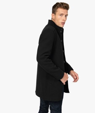 Manteau homme mi-long à col montant et double fermeture vue3 - GEMO (HOMME) - GEMO