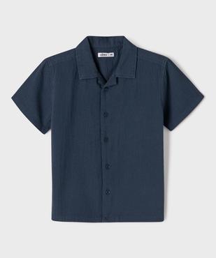 Chemise manches courtes en coton texturé garçon vue1 - GEMO (ENFANT) - GEMO