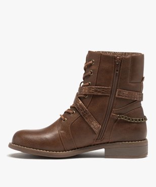 Boots avec tige fantaisie et chaine à la cheville femme vue3 - GEMO (CASUAL) - GEMO